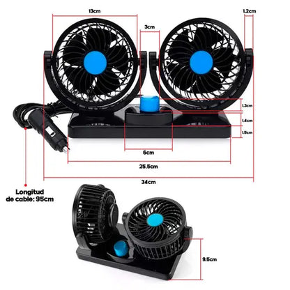 Ventilador Duo 360 - Aire Fresco en Tu Auto al Instante