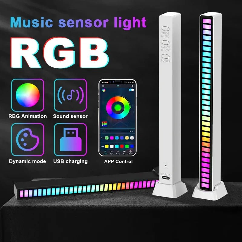 RGB BARRA Luz LED COM CONTROLE SOM